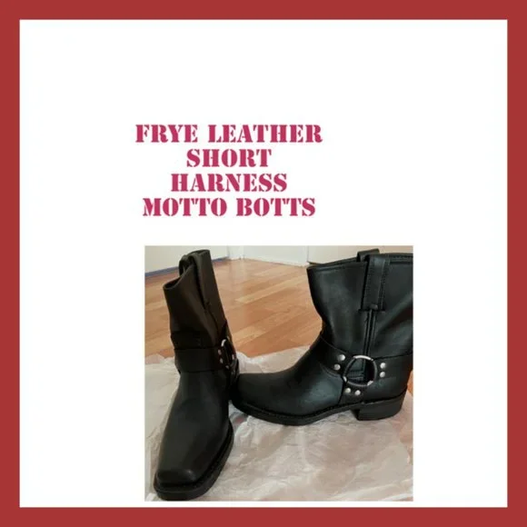 Frye Leather Short Harness Moto Boots